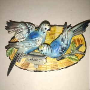 Norcrest blue Parackettes  wall plaque.